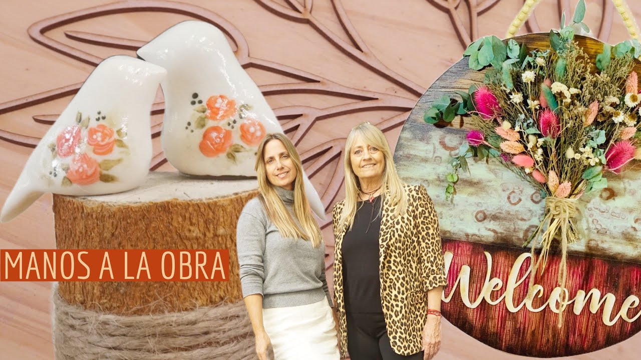 Manos a la Obra 2024 Programa 6 Cartel de madera Pintura Decorativa Porcelana Fría Pintar Flores