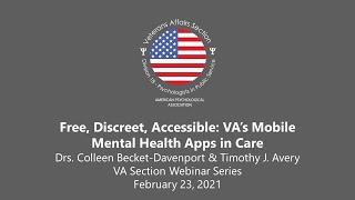 Free, Discreet, Accessible: VA’s Mobile Mental Health Apps in Care