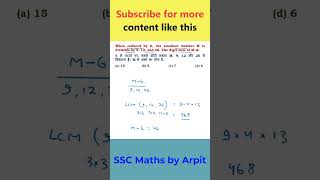 When reduced by 6, the smallest number M is divisible by 9, 12, and 26. The digit sum of M is: