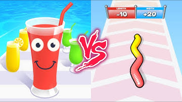 Juice Run VS Gummy Worm Go- All Levels SpeedRun Gameplay Android iOS Ep1