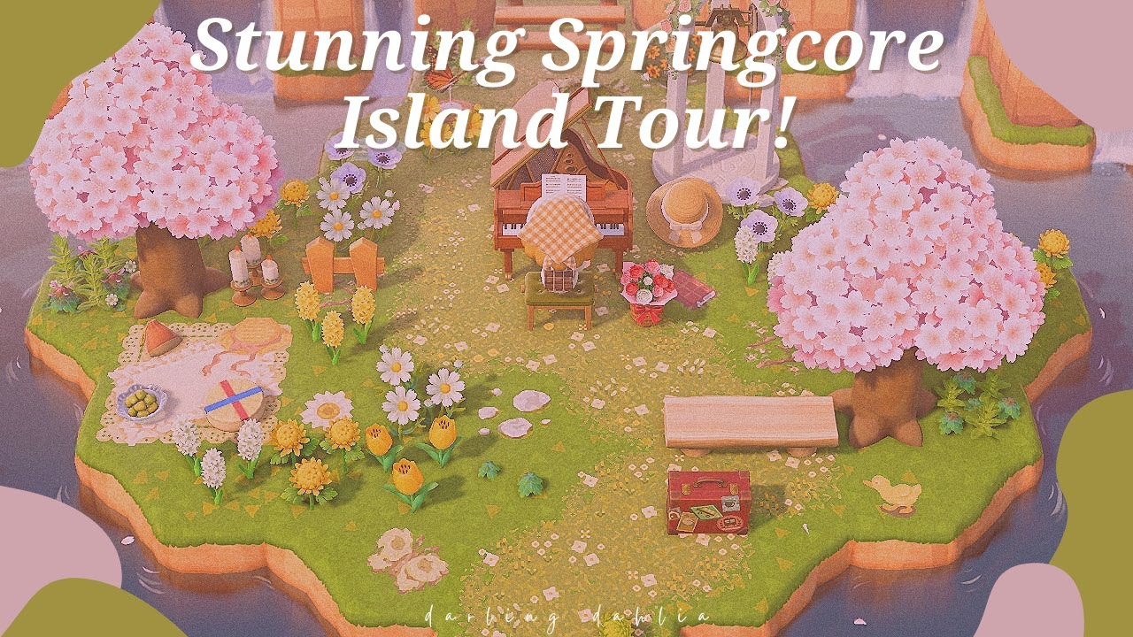 Stunning Springcore Island Tour! || Animal Crossing: New Horizons 🍓 ...