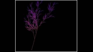 Fractal tree with colors fading to blue (speed the video up!!)