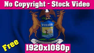 Michigan Realistic 3D Flag - Free Video - No Copyright,  Stock Video Animations screenshot 4