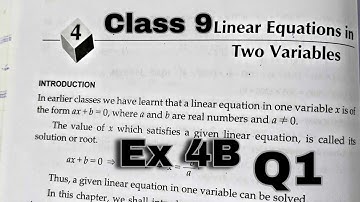 Ex 4B Q1 Class 9 Maths Linear Equation In Two Variable | CBSE | RS Aggarwal | Rajmith study