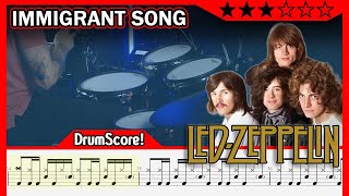 Immigrant Song - Led Zeppelin | Play-Along Drum Cover | SHEET MUSIC DRUM SCORE