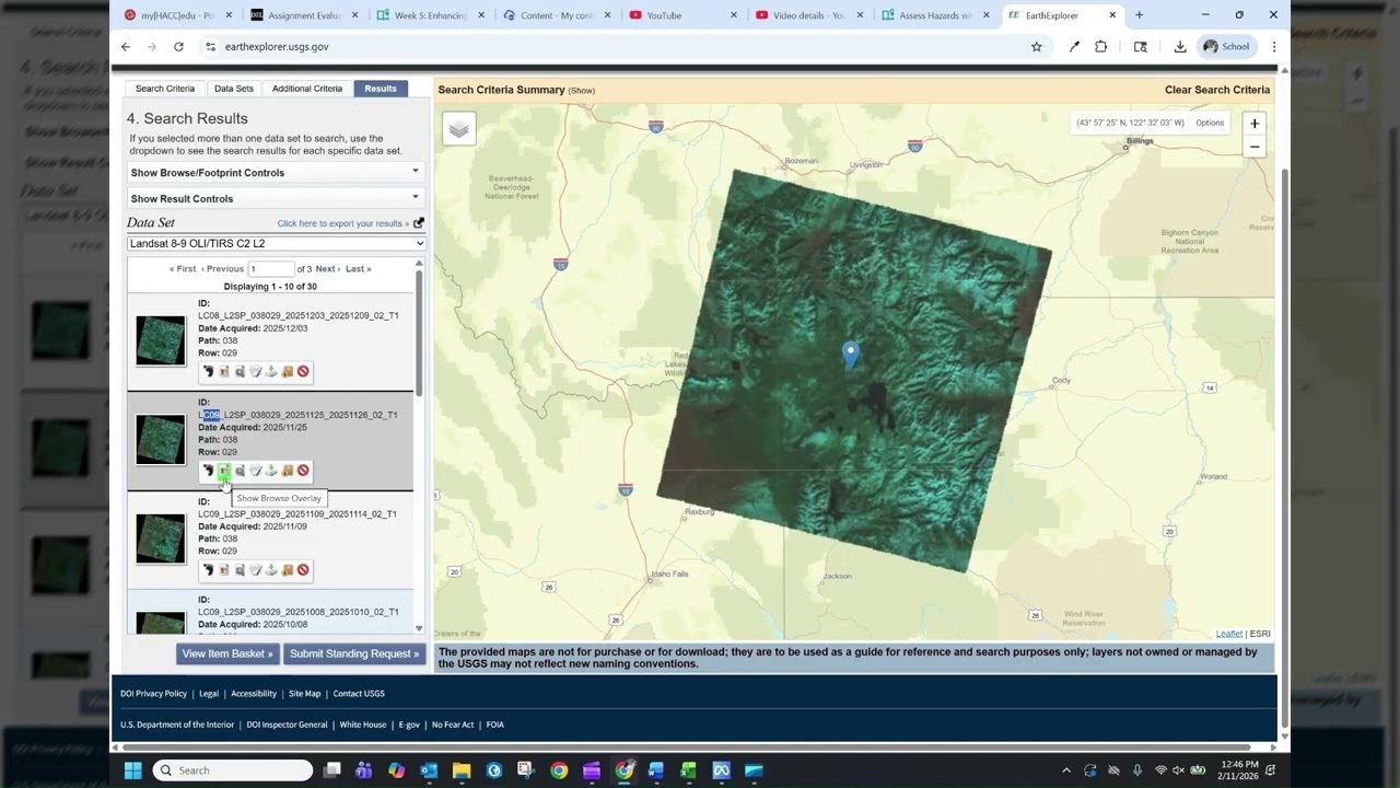 Using EarthExplorer to Download a Landsat Scene