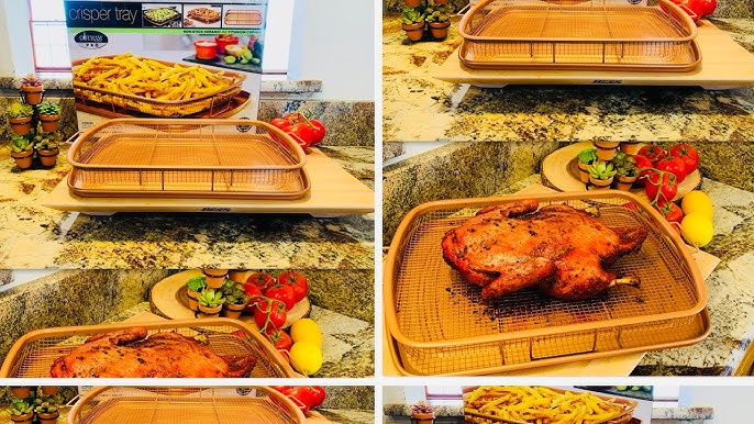 Chef Pomodoro Copper Crisper Tray, Air Fryer Tray for Oven, Deluxe Air Fry  in Your Oven, Oven Air Fryer Basket and Tray 2-Piece Set, Air Fryer Baking