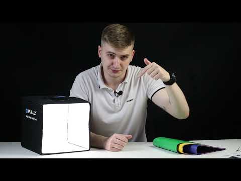 Лайтбокс 25 см з кільцевою LED-лампою Puluz PU5025B, 12 фонів, регулювання яскравості, видео 1