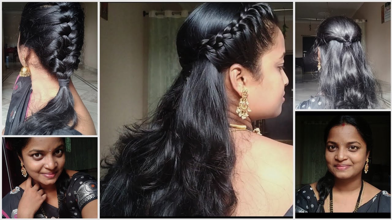 Quick hairstyle for saree look - YouTube-gemektower.com.vn