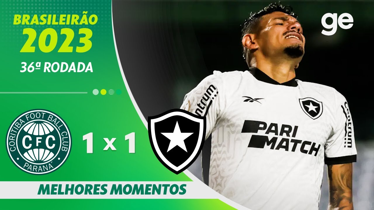 Botafogo abre o placar nos acréscimos, mas cede empate para o Coritiba e vê  Palmeiras com a mão na taça