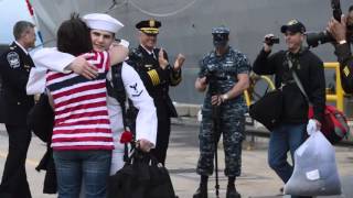 USS Arlington Sailors Return to Norfolk Naval Station