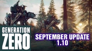 GENERATION ZERO SEPTEMBER UPDATE 1.10