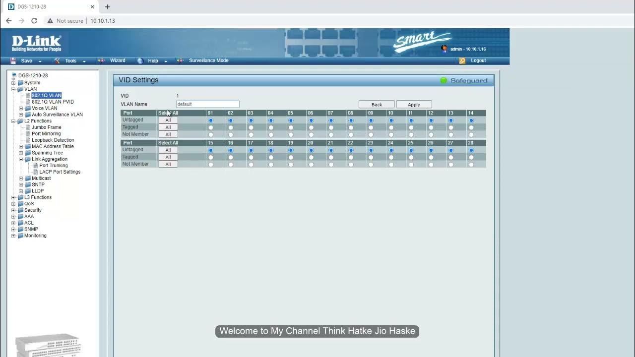 Dlink dgs 1210 28 vlan trunking configuration networking 