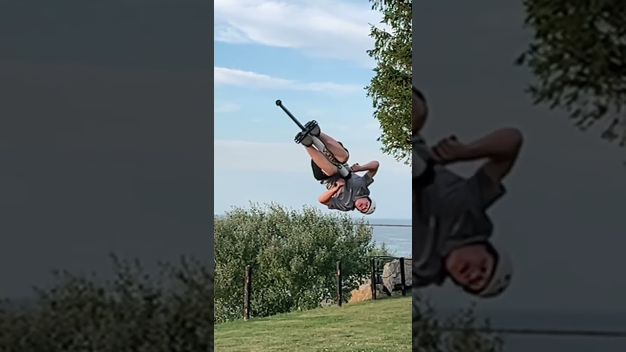 Backflip 180 on a pogo stick #xpogo