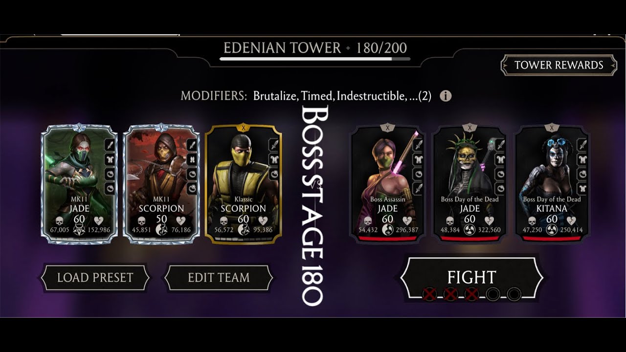 MK Mobile EDENIAN TOWER FATAL Gameplay Boss Stage 180-180 And Rewards.