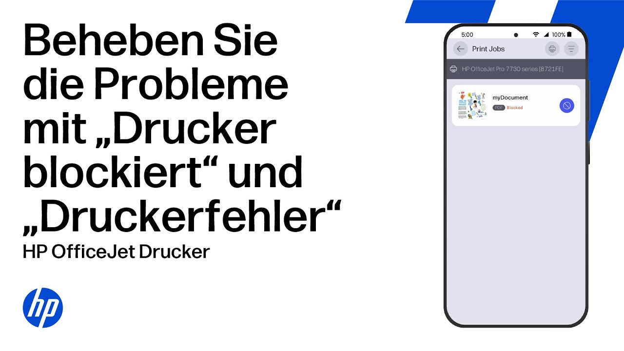Beheben Sie die Meldung "Drucker blockiert" oder "Druckerfehler" | HP OfficeJet Drucker | HP Support
