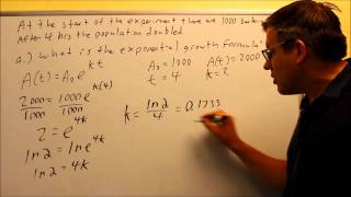 Exponential Growth Problem (Bacteria): Ex 2