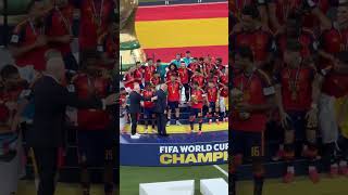 Trump awkwardly misses gesture to leave stage at FIFA World Cup #shorts