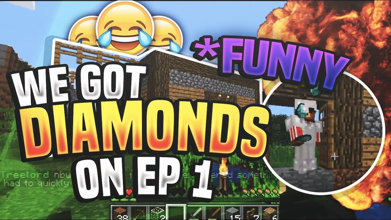 MINECRAFT SURVIVAL LETS PLAY EP 1 - EASY MANSION - FUNNY - WE GOT DIAMONDS - CHILD FRIENDLY - SEVER - YouTube