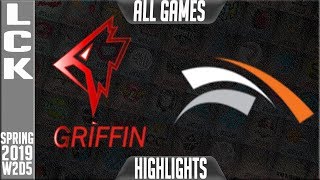 Grf Vs Hle Highlights All Games Lck Spring 2019 Week 2 Day 1 Griffin Vs Hanwha Life Esports