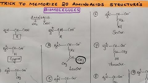 Trick to draw & memorize 20 Amino acid structures from Biomolecules class 12 chemistry by Komali mam
