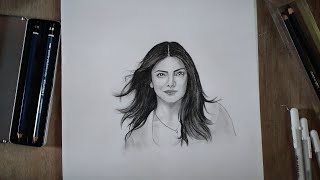 Grid method and shading technique|Drawing Priyanka Chopra|Part-2|By Sreyashi Mukherjee|