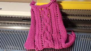 Empisal knitmaster 321-knitting cables and eyelets.
