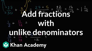 Adding fractions with unlike denominators