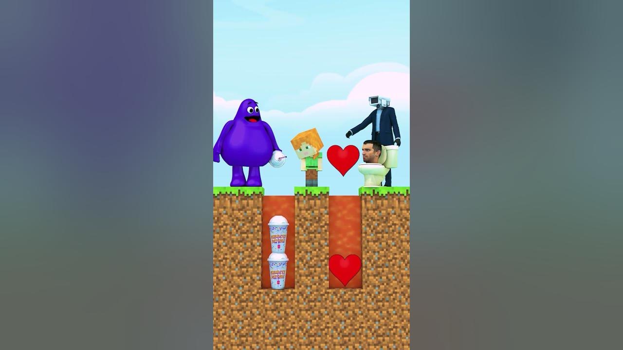 Grimace Shake' family vs Skibidi Toilet's family? - minecraft animation