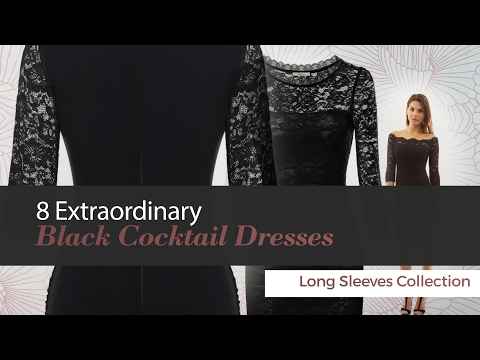 black evening dresses with long sleeves