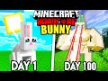 I Survived 100 Days as RABBIT in Minecraft Hardcore(Hindi)