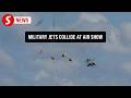 Military jets' crew members safely ejected after Idaho air show collision