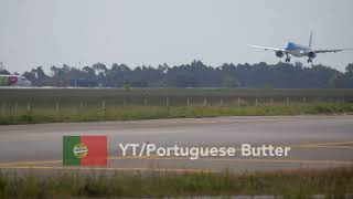 KLM CityHopper Landing and BOUNCE  |  New Embraer E190-E2 Landing in Low Winds