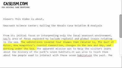 Seacoast Science Center: Sailing the Shoals Case Solution & Analysis- Caseism.com