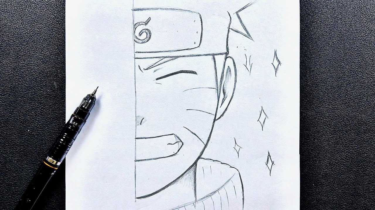 How to draw naruto kid half face step by step, Drawing naruto for  beginners