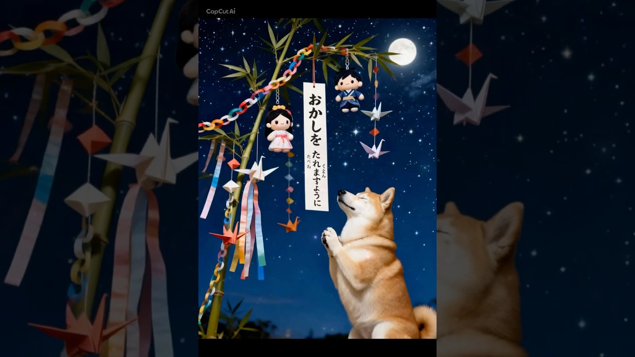 柴犬福 AIぷりちシリーズ七夕編🤣Shiba-Wish🤩#shorts #柴犬 #japanesedog #shibainu #dogshorts #시바견 #funny #癒し #七夕