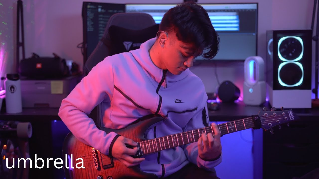 umbrella - all time low x rihanna (detuned guitar cover - 4K)