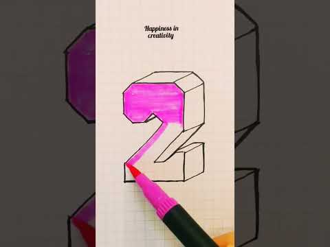 3d drawing number 2 #shorts