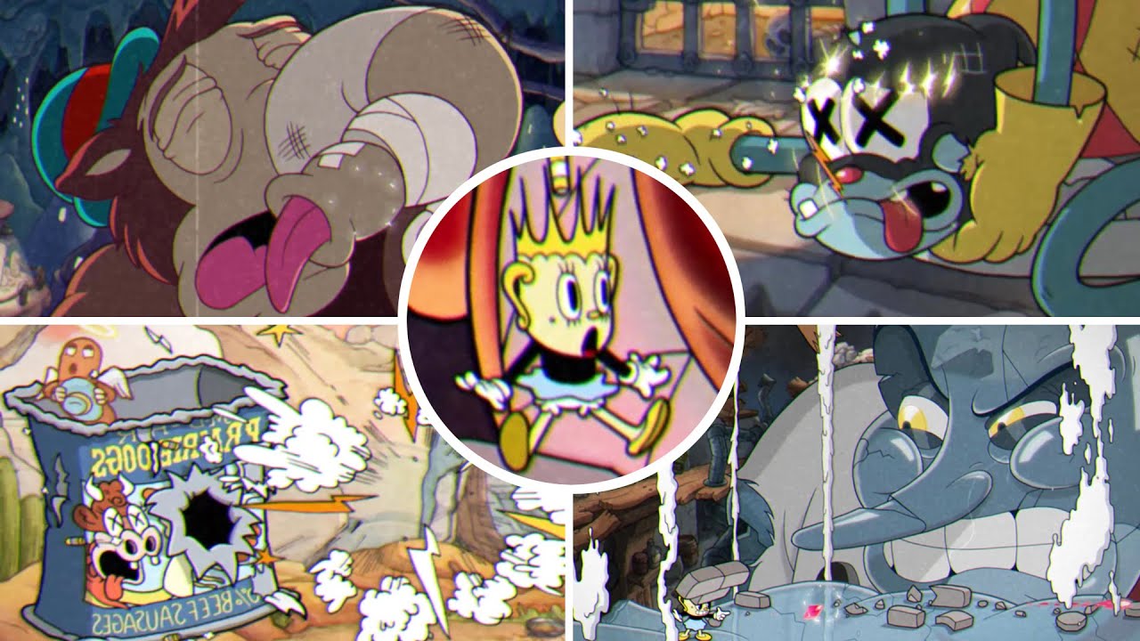 Cuphead DLC - All Bosses Knockout Animations