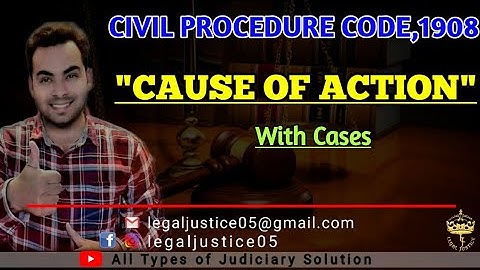 CAUSE OF ACTION | CAUSE OF ACTION IN CPC IN HINDI| CIVIL PROCEDURE CODE