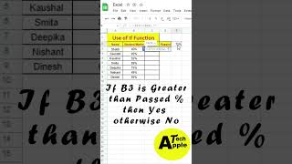 #shorts #excel #msexcel #use if condition in excel | msexcel | @alltechapple