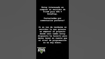 BUSCO PROGRAMDOR FIVEM O COMPRO SERVIDOR GTA RP MONTADO!!!