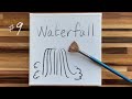 Daily challenge #9 / Easy Acrylic Painting / For Beginners / Waterfall