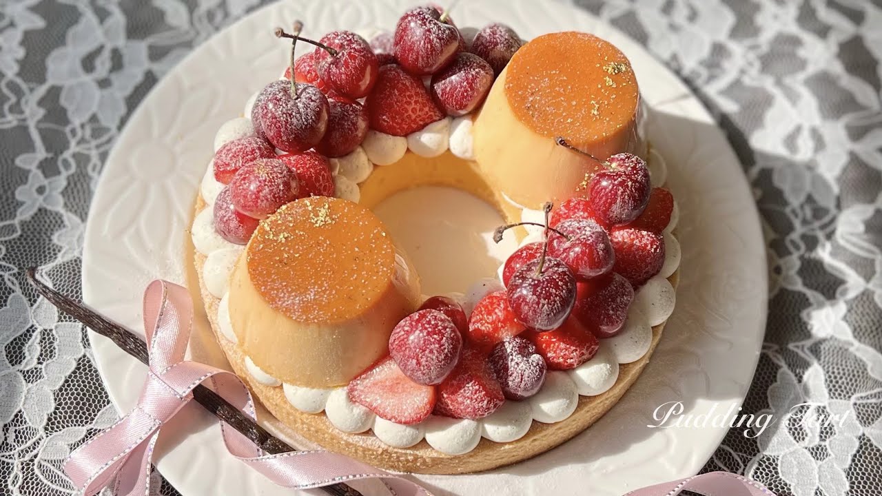 ꒰プリンタルト🍮꒱ バニラビーンズの香りが最高⸝⸝⸝♡超贅沢タルト💖