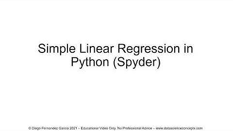 Simple Linear Regression in Python (Spyder)
