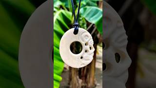 Simple. Meaningful. Hand-carved tiki in bone 🤍✨ #bonecarving #marquesan #tiki