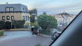 Driving down Lombard Street, San Francisco, CA in an 8 passenger Nissan Armada