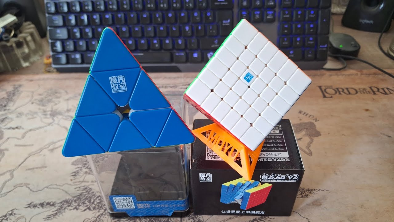 Moyu Meilong 6m V2 ve Moyu Pyraminx m kutu açılımı.