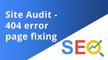 Site Audit   404 error page fixing for SEO