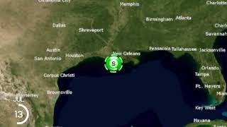 Track of Hurricane Barry - Track video test #1